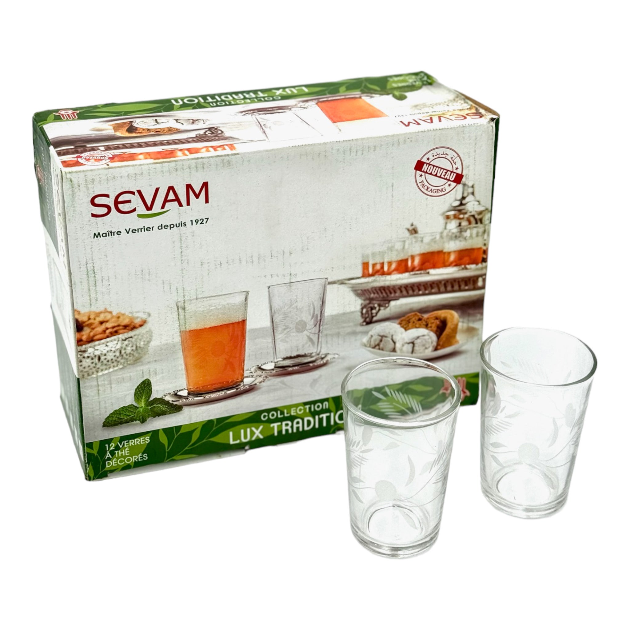 Traditional Etched Moroccan Tea Glasses set of 12
