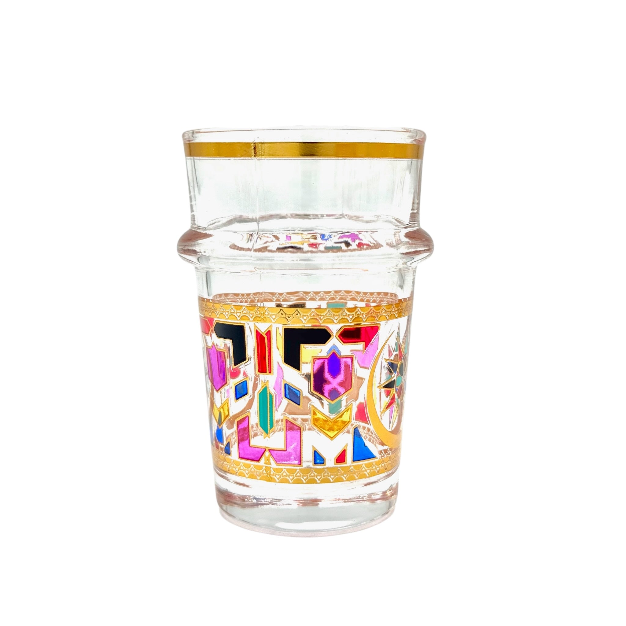 PERFECTLY IMPERFECT SALE - Multicolor Glass Teapot With 6 Tea Glasses