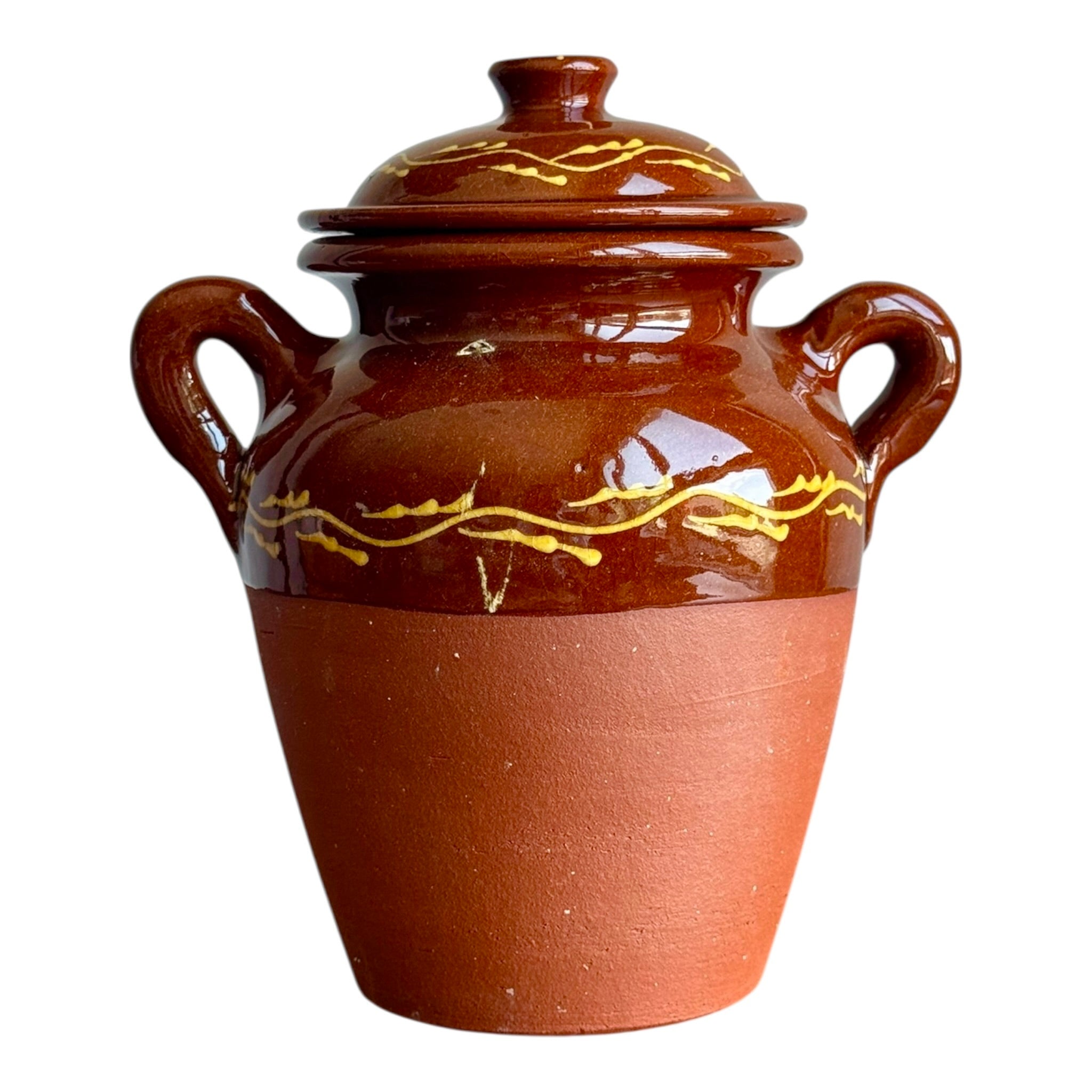 Moroccan Glazed & Decorated Tangia Pot With Lid