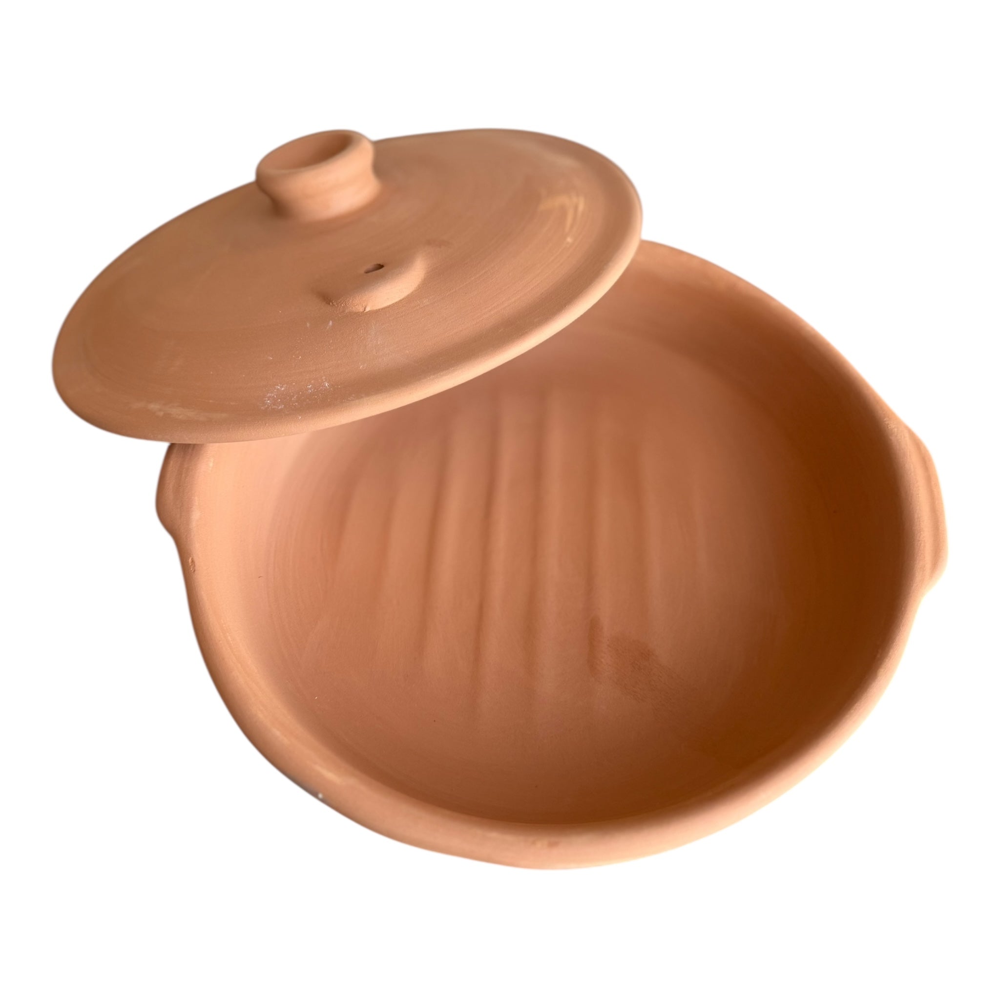 Northern Moroccan Style Clay Tagra With Lid - 25cm