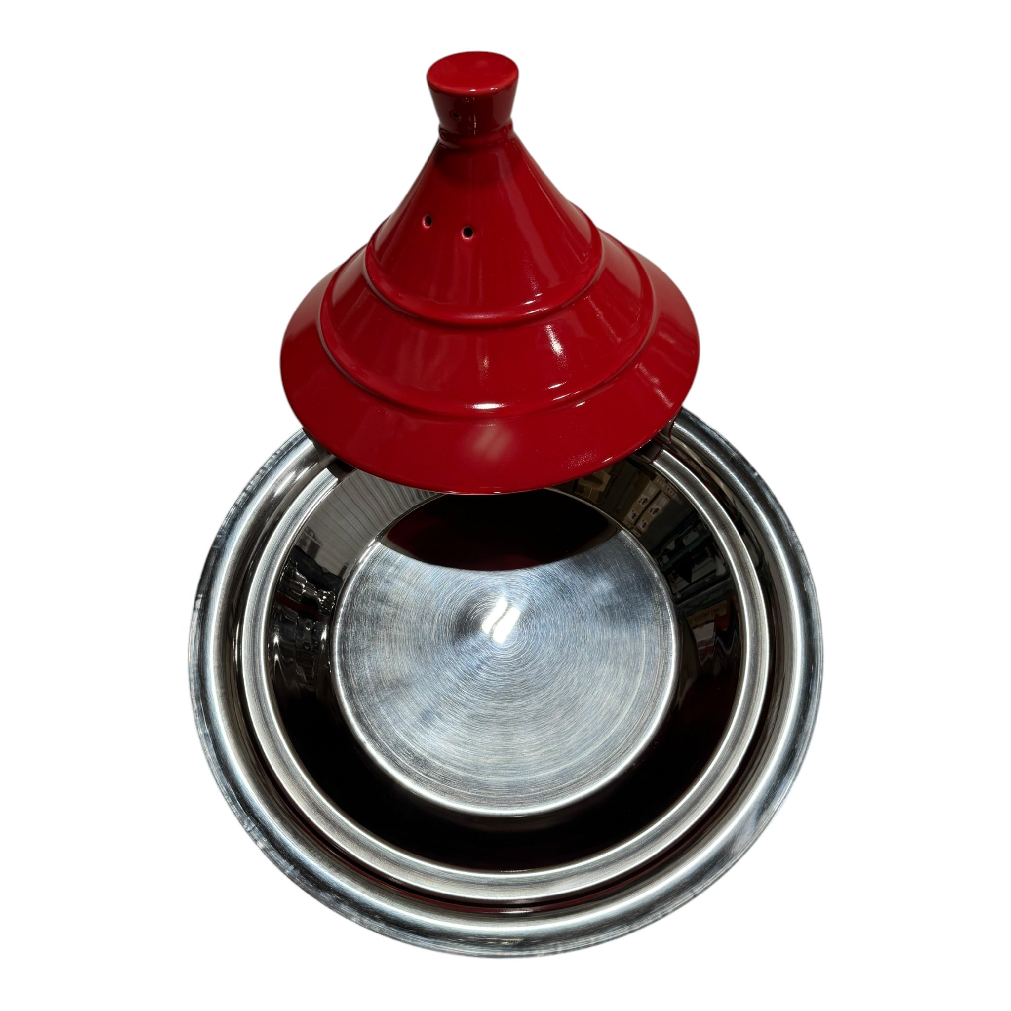 PERFECTLY IMPERFECT - Stainless Steel Tagine With Ceramic Lid - 30cm