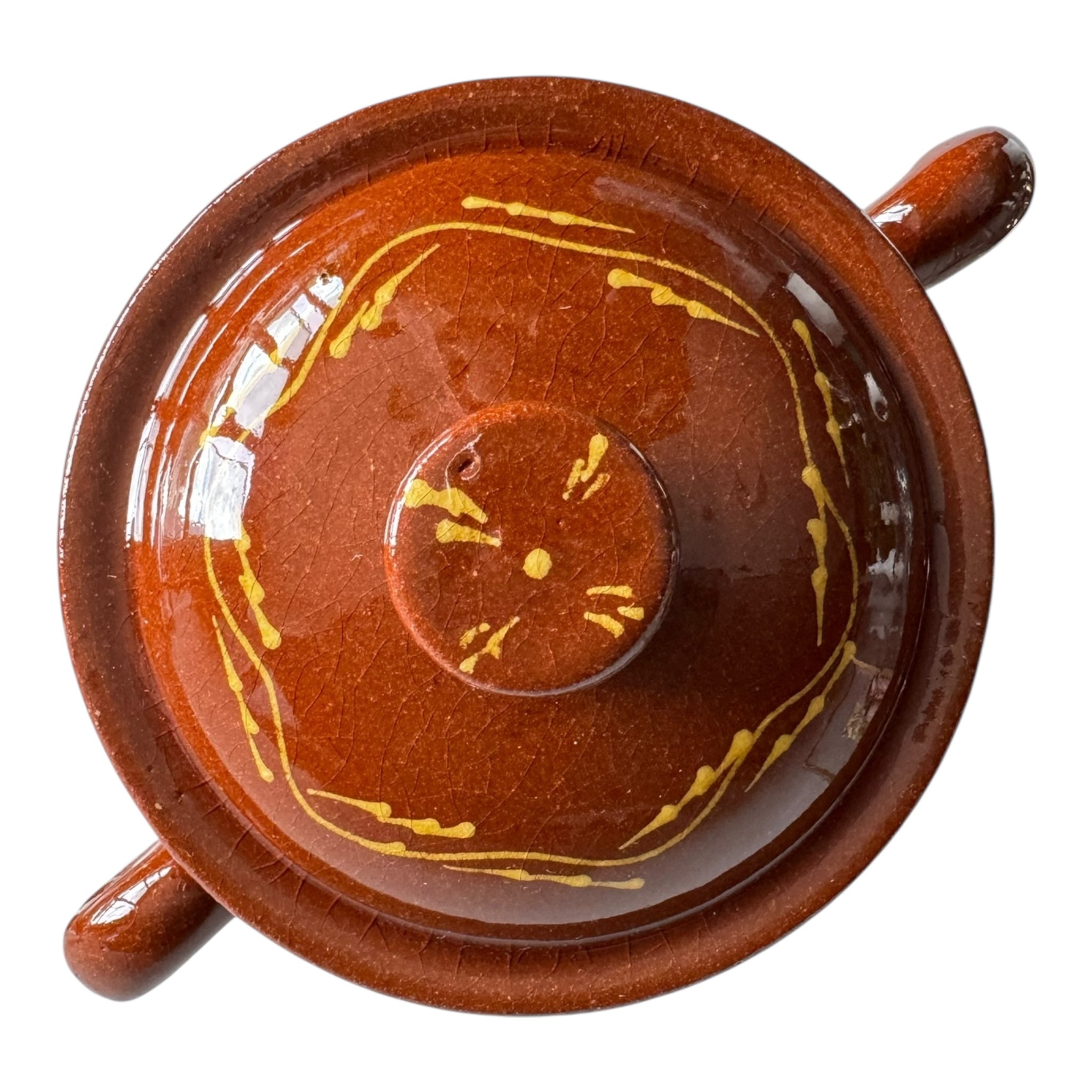 Moroccan Glazed & Decorated Tangia Pot With Lid