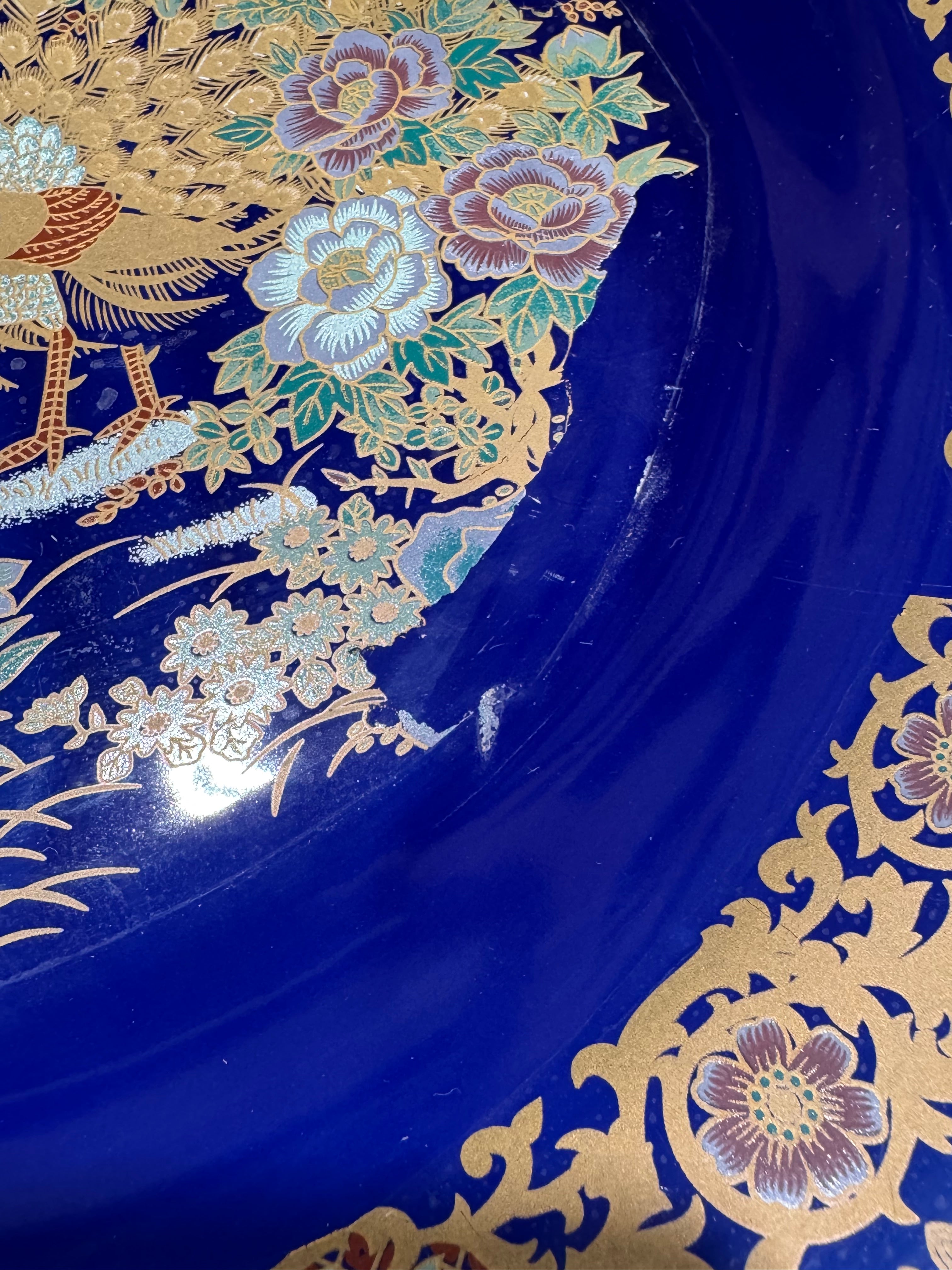 PERFECTLY IMPERFECT SALE - Old Style Blue Peacock Serving Plates