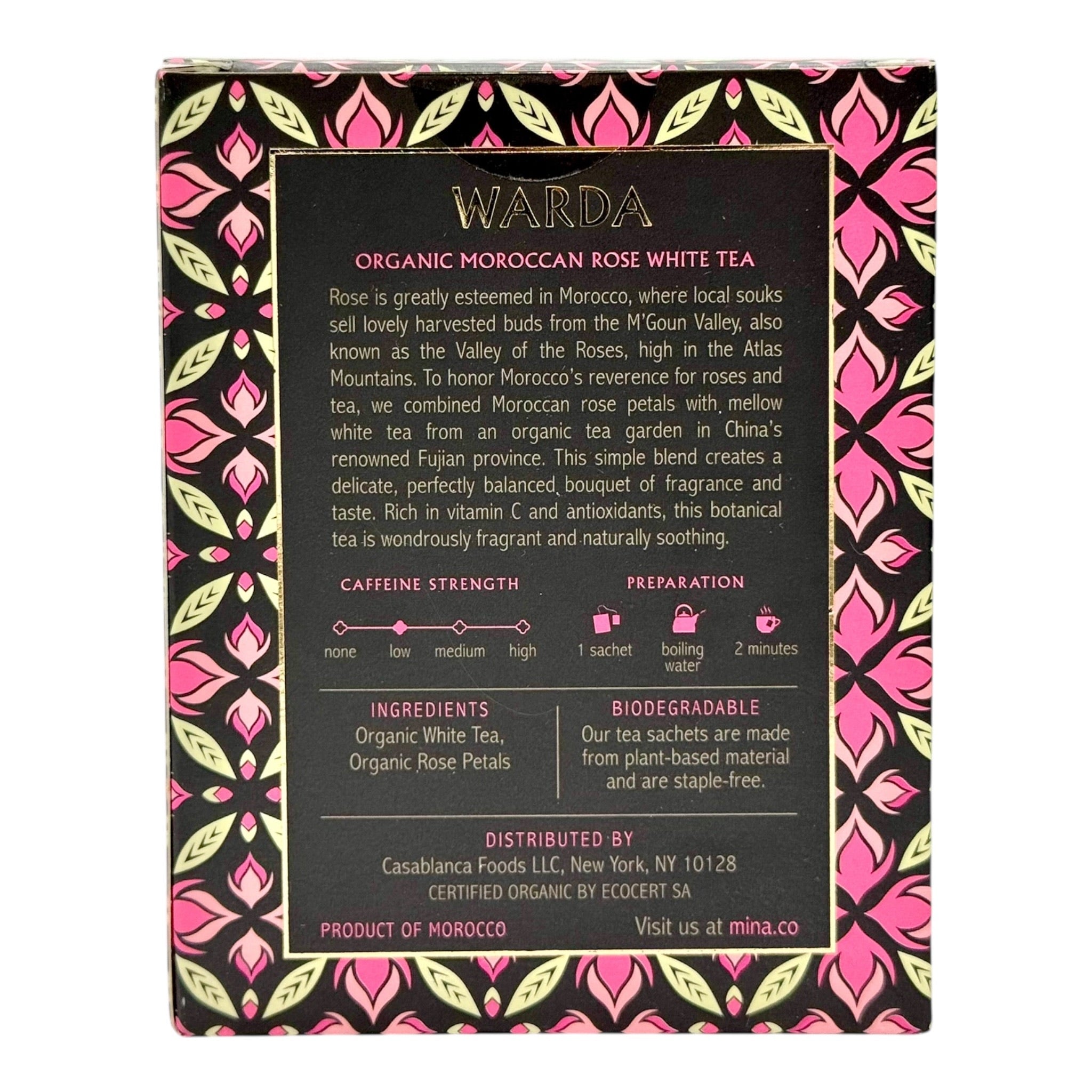 Warda Organic Moroccan Rose White Tea by Mina