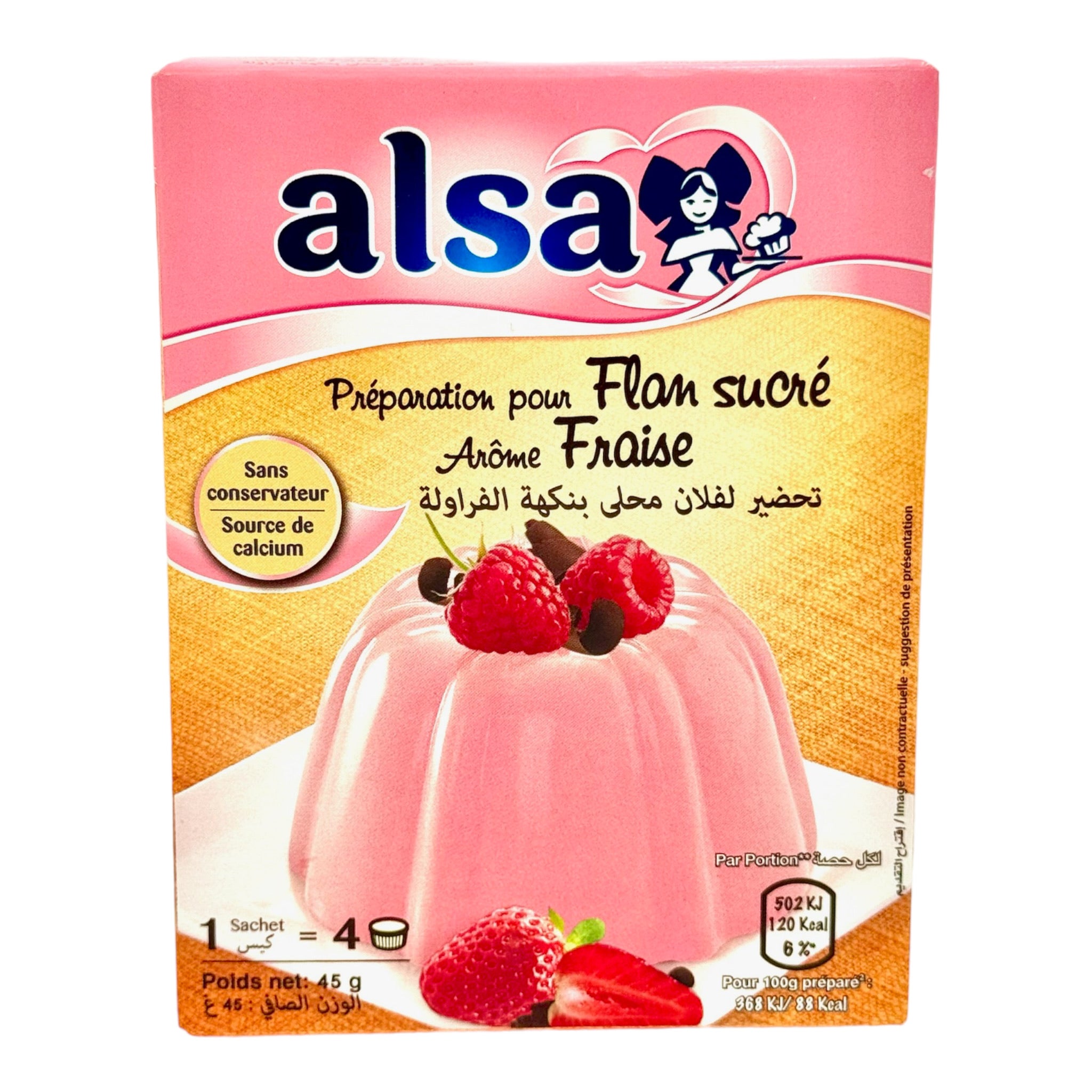 alsa strawberry flan mix from morocco