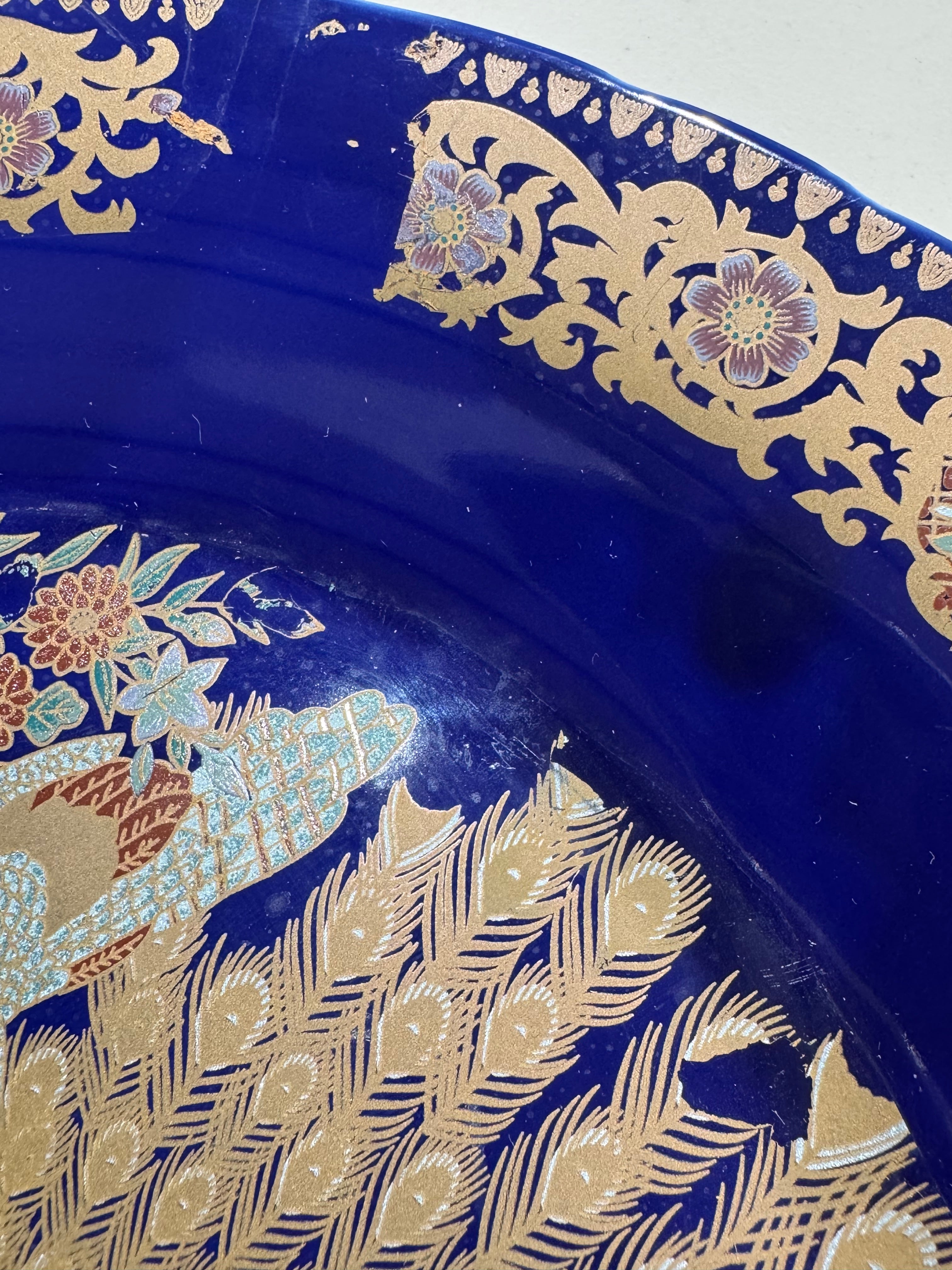 PERFECTLY IMPERFECT SALE - Old Style Blue Peacock Serving Plates