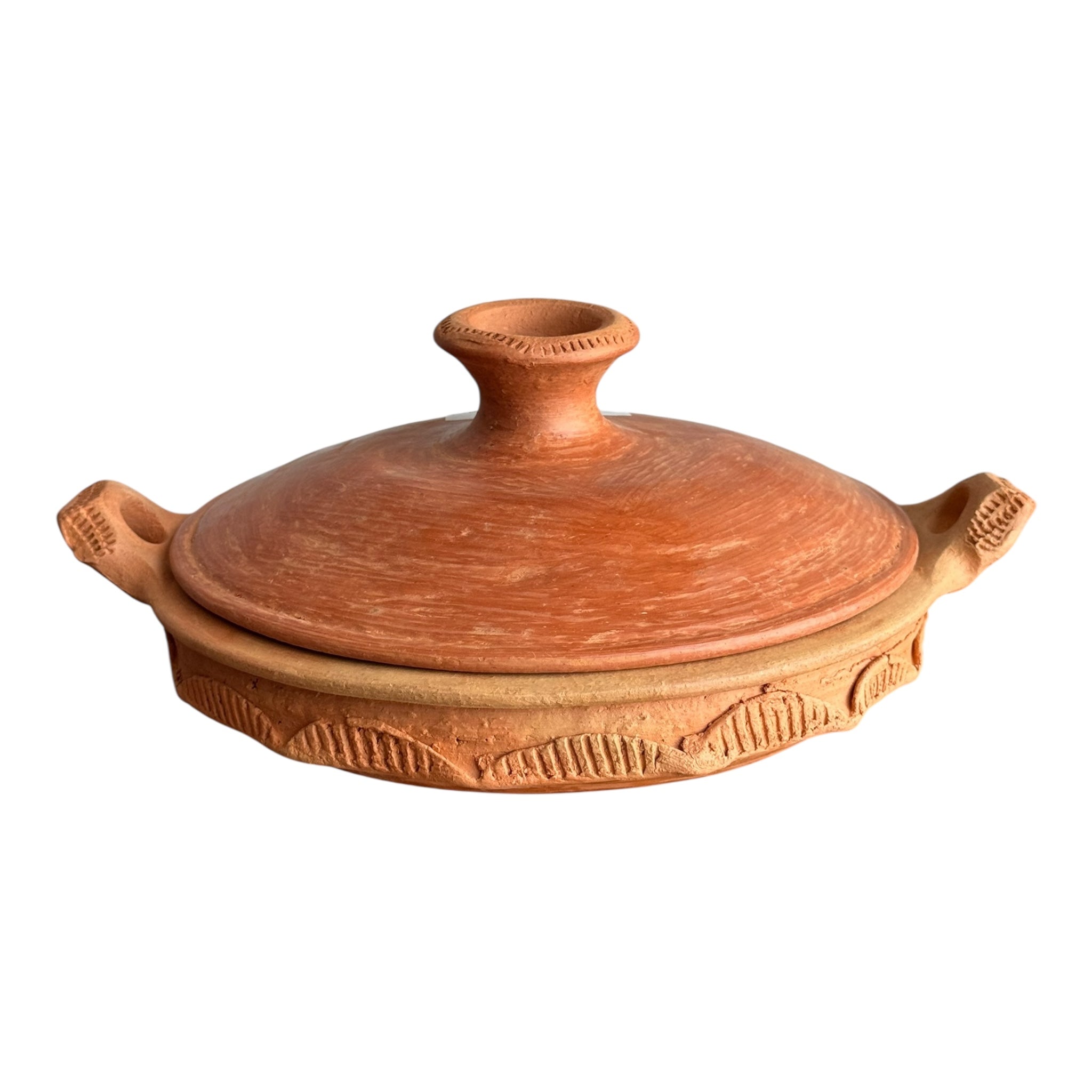 Northern Moroccan Style Clay Tagra With Lid - 25cm | BSAHA