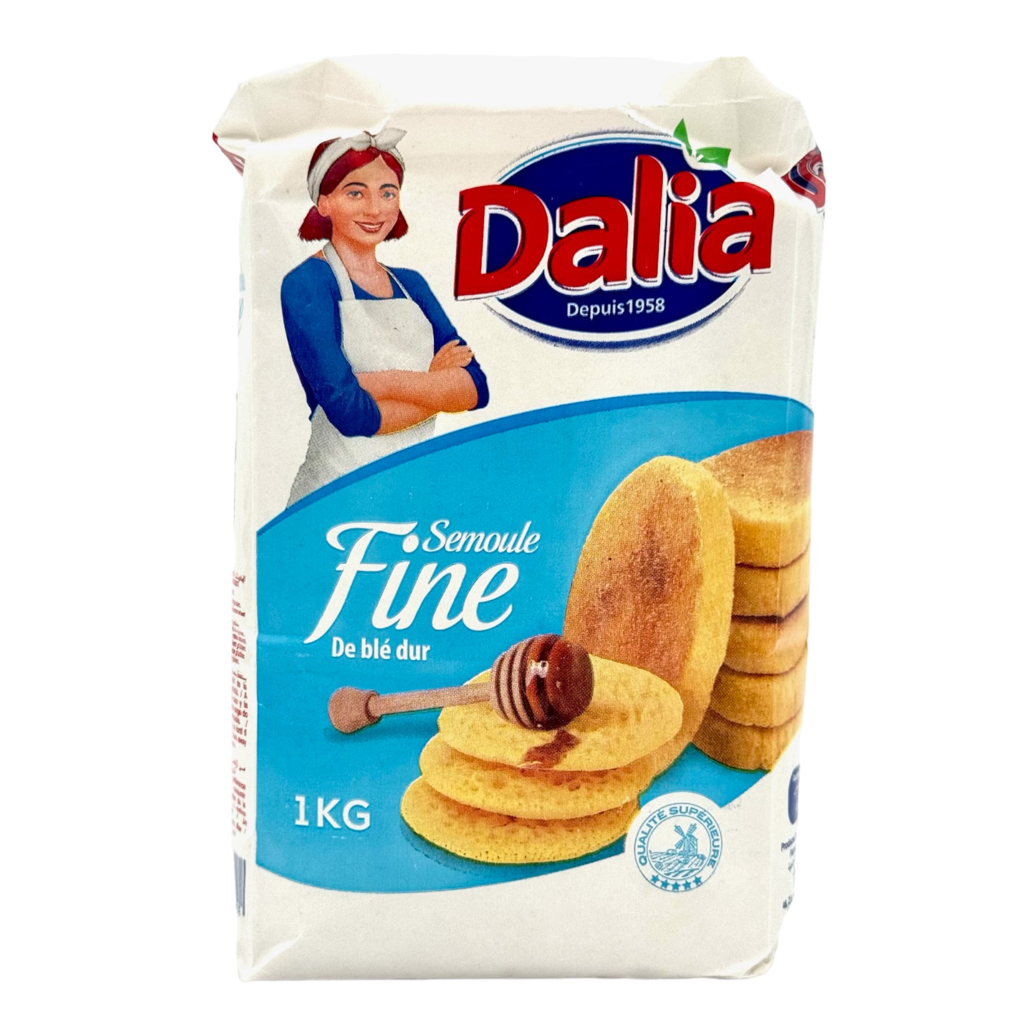dalia semoule fine or fine semolina from morocco.  great for making harcha and baghrir