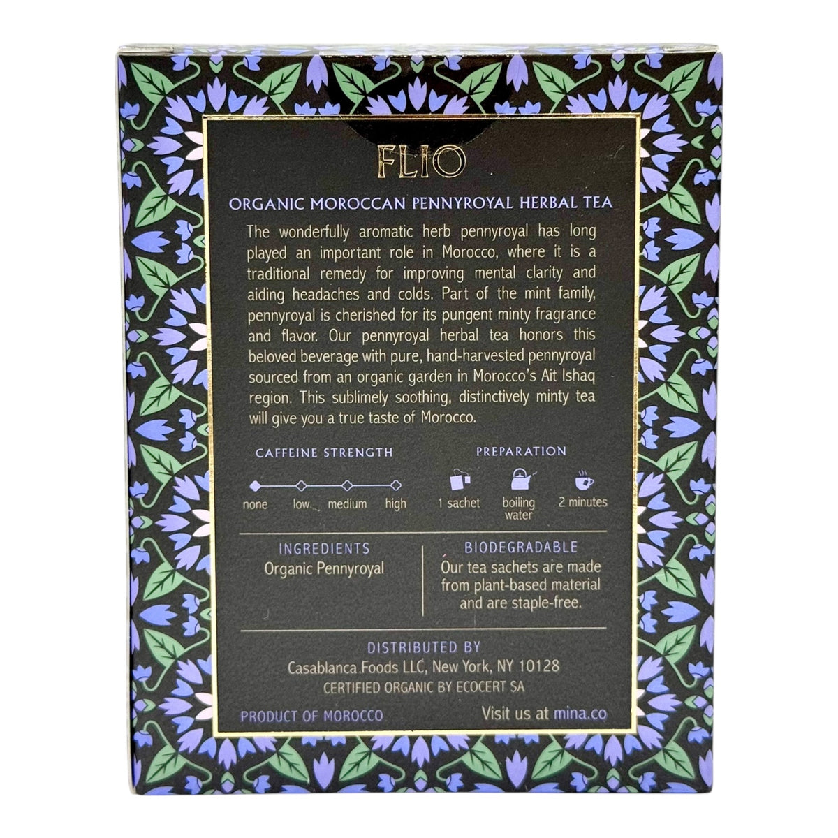 Flio Organic Moroccan Pennyroyal Herbal Tea by Mina | BSAHA