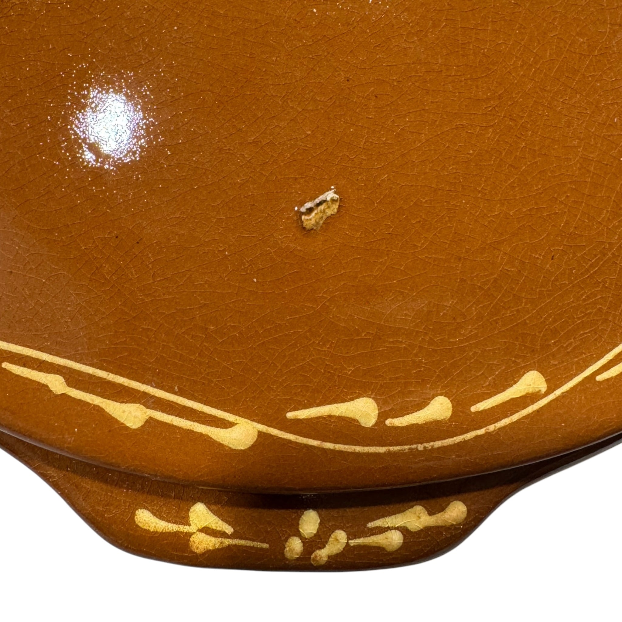 PERFECTLY IMPERFECT - Northern Moroccan Style Glazed Clay Tagra With Lid