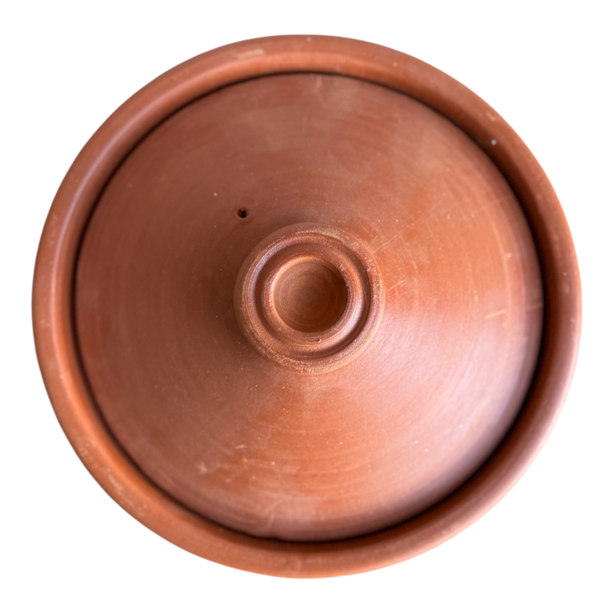 Traditional Style Unglazed Moroccan Cooking Pot With Lid - 30cm