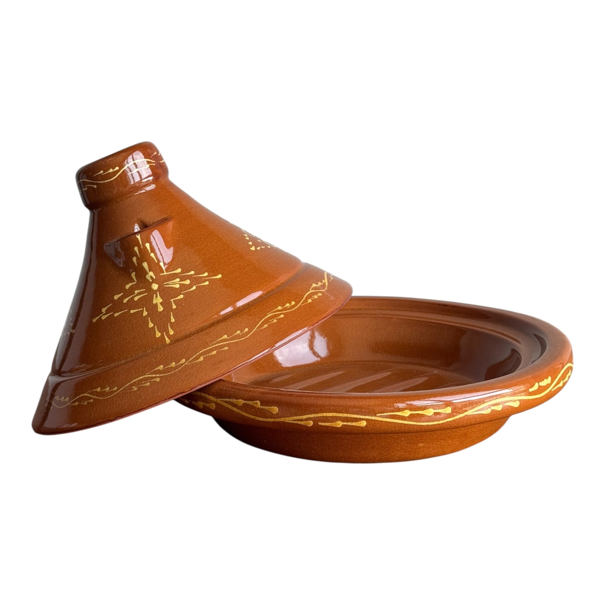 Moroccan Hand Painted Glazed Clay Tagine