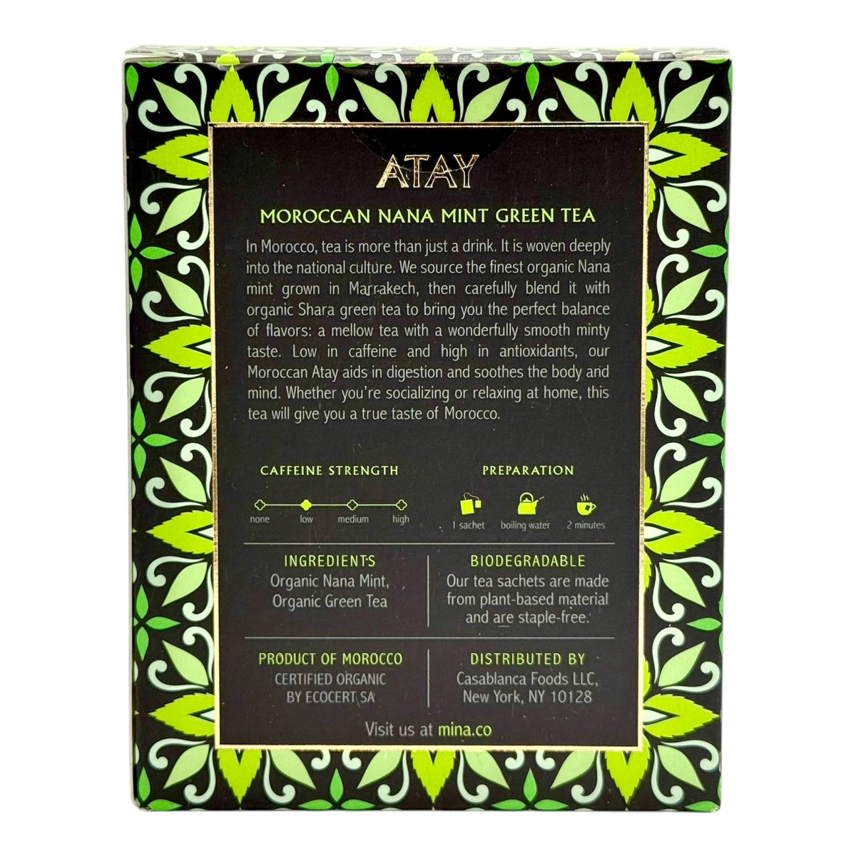 Atay Organic Moroccan Mint Green Tea by Mina | BSAHA