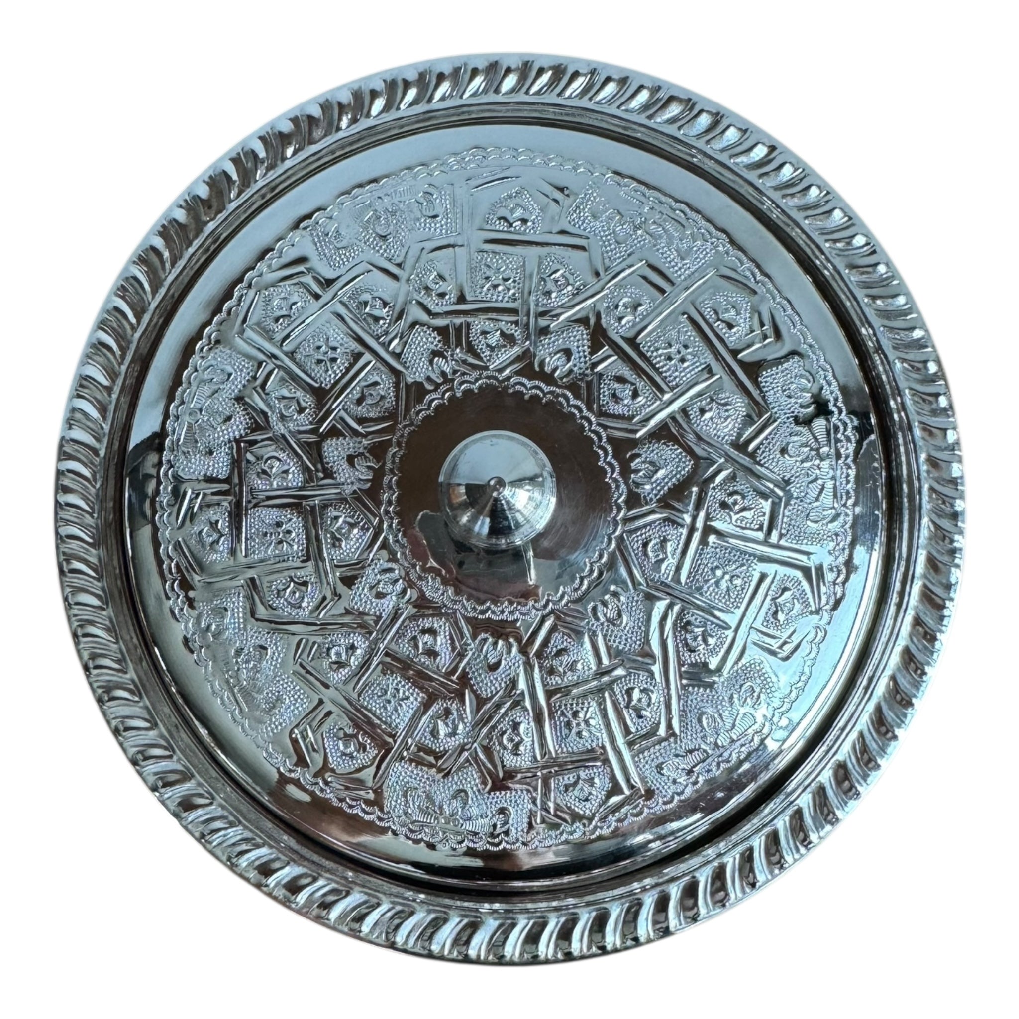 Traditional Moroccan Tea Preparation Set - Set of 3 Silver Bowls