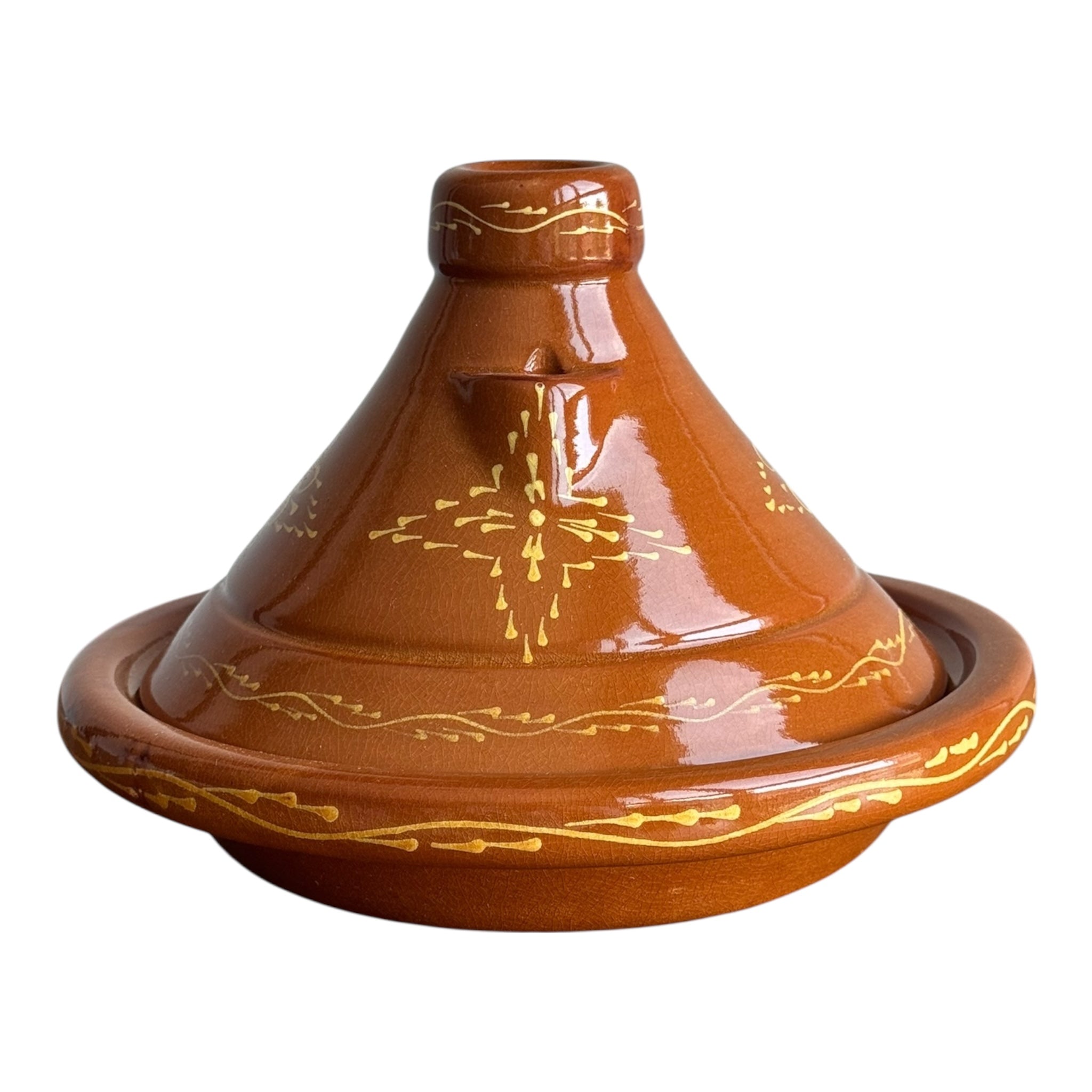 Moroccan Hand Painted Glazed Clay Tagine