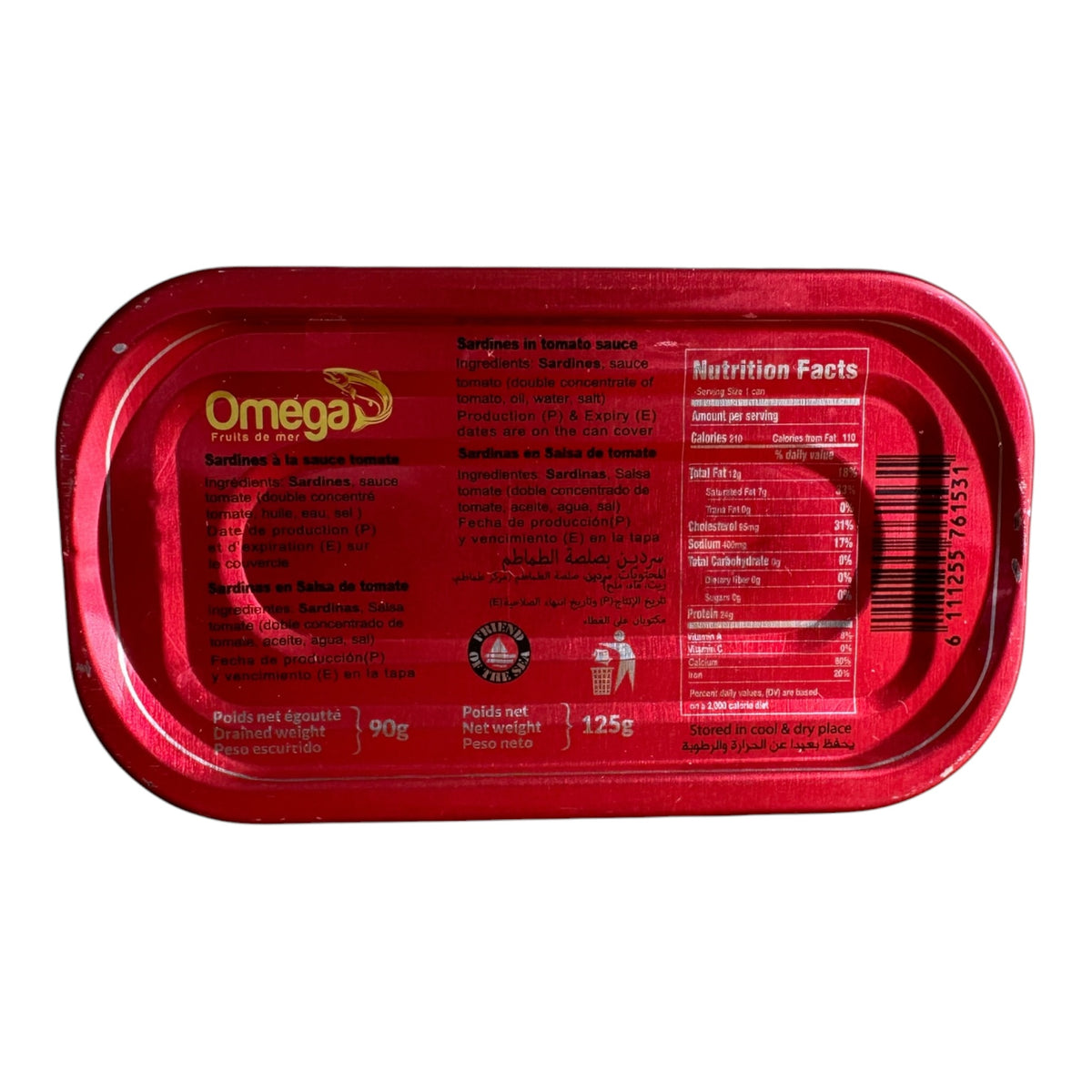 Omega Moroccan Sardines In Tomato Sauce