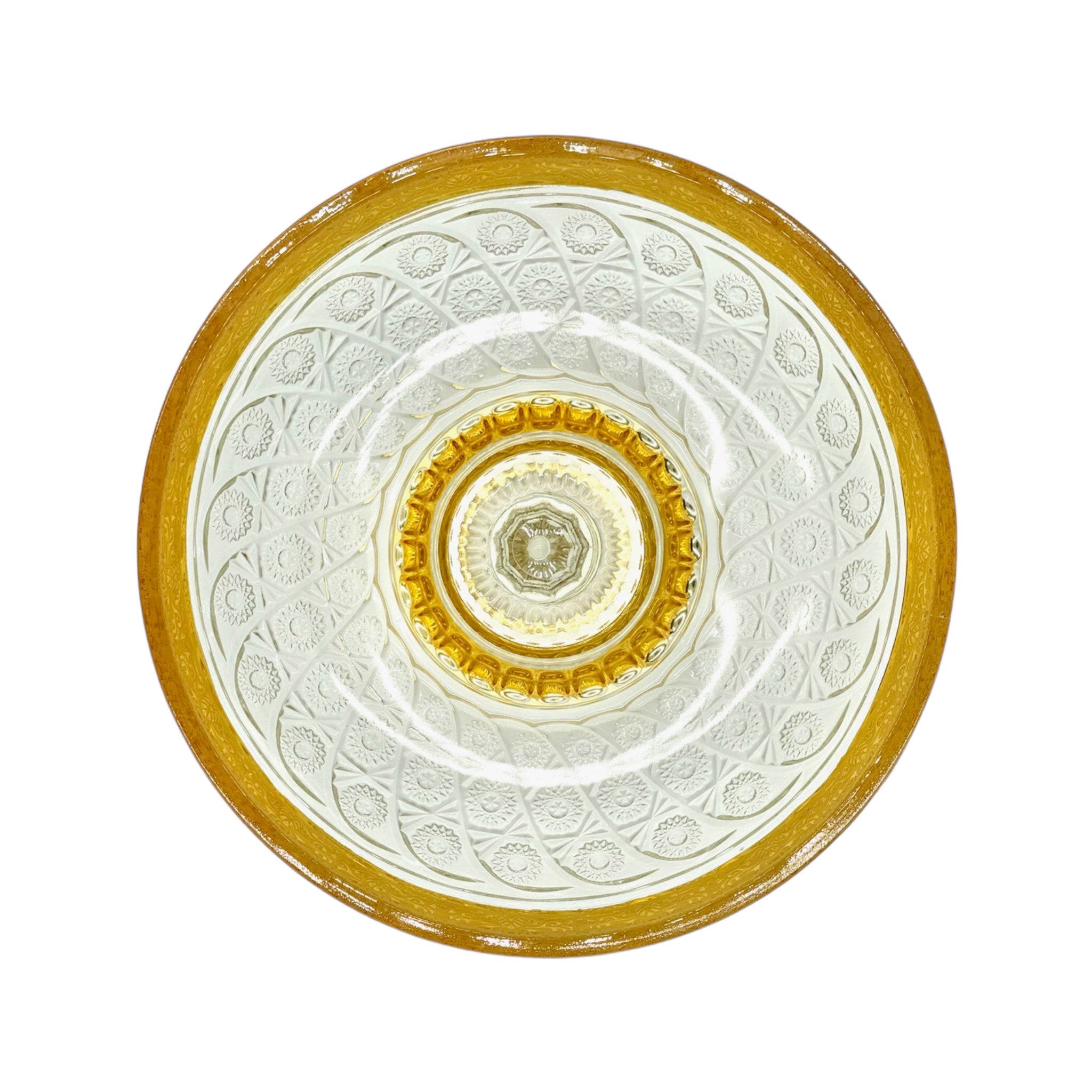 Ornate Glass & Gold Decorative Serving Bowl By Mazyana