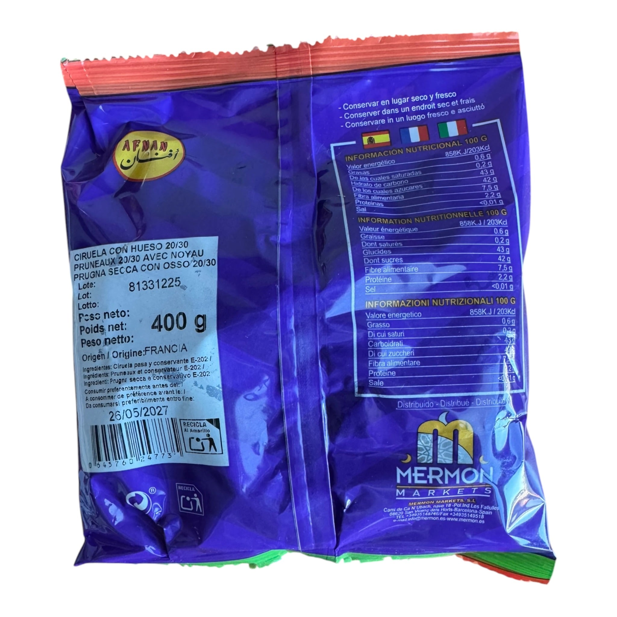 LIMITED EDITION - Whole Dried Prunes - 400g